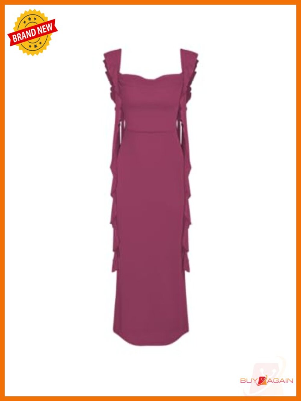 Women's Mesh Ruffle Maxi Dress Formal Wedding Guest